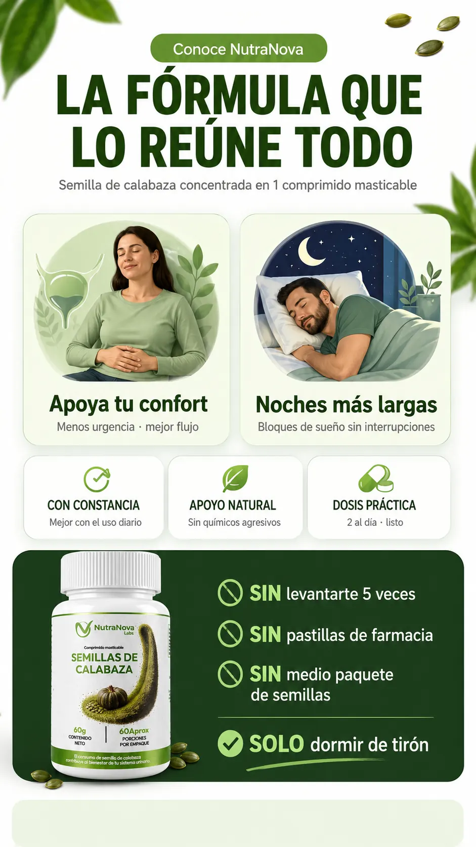 La fórmula que lo reúne todo. Sin levantarte 5 veces. Solo dormir de tirón.